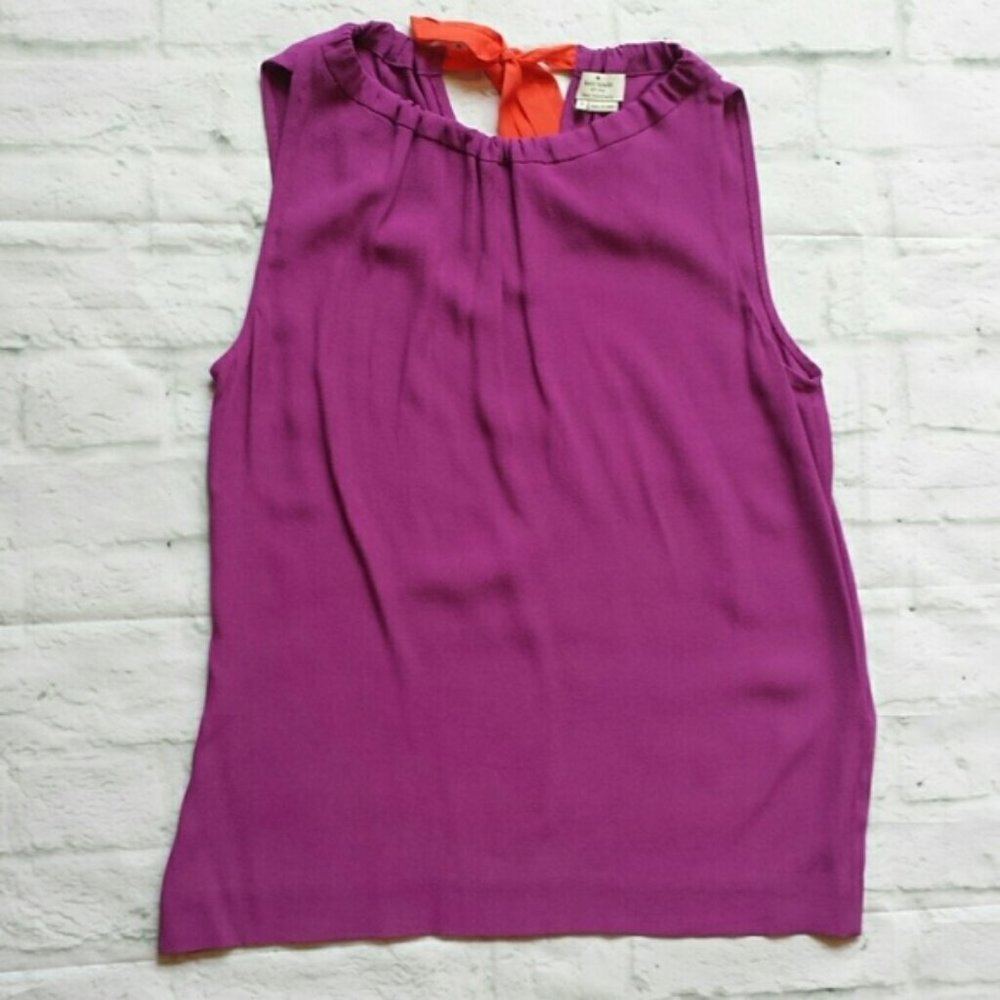 Kate Spade Selena Sleeveless Top with Contrast Bow